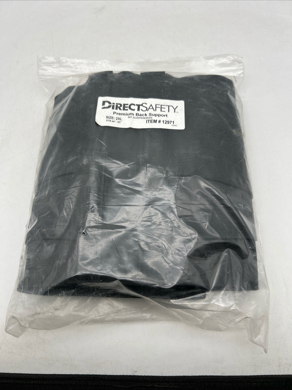 New Direct Safety Premium Back Support 2xl 44”-63”(No Suspenders) Black